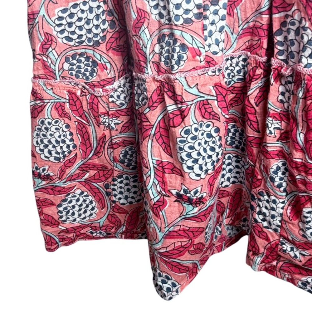 PERRY WALKER COLLECTIVE Annie Block Print Botanical Palm Beach Maxi Sundress - Picture 9 of 10